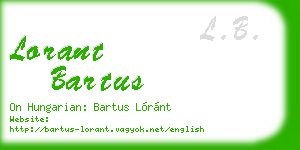 lorant bartus business card