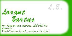 lorant bartus business card